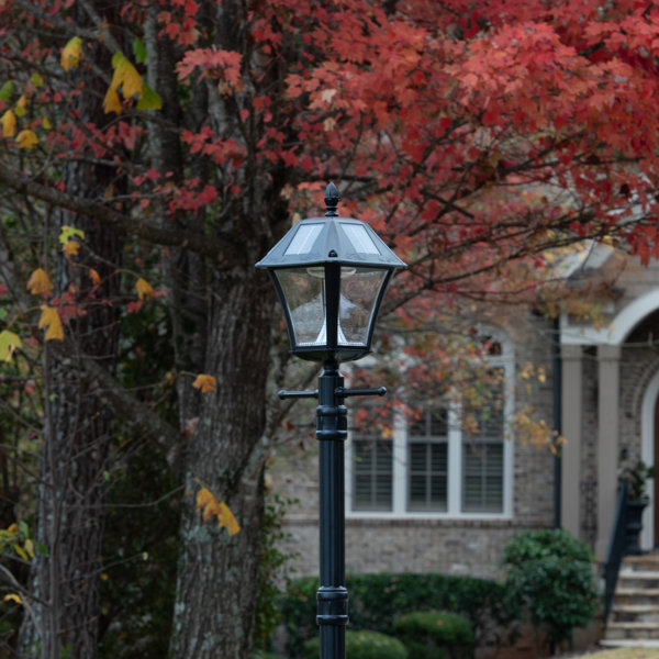 Charlton Home® Sebastopol Black 1Light 78" H Solar Powered Integrated